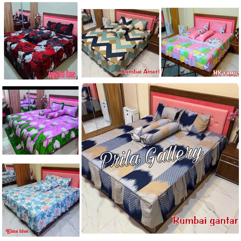 Sprei Rumbai Motif Bunga / Aesthetic Korea Terbaru Ukuran 180x200