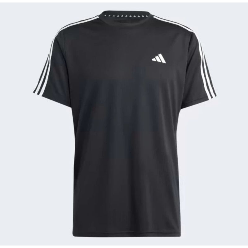 baju kaos training pria adidas essential base 3 stripe black IB8150 original