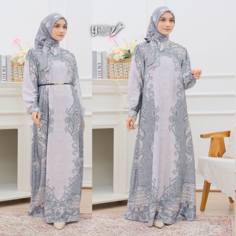 long dress fitri series set scarf