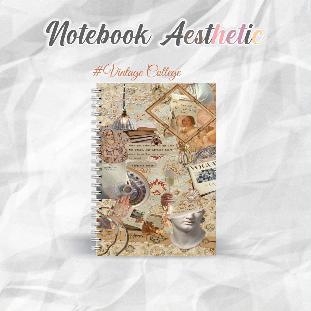 

NOTEBOOK A5 VINTAGE COLLEGE CATATAN/JURNAL BOOKPAPER GRID/KOTAK2#DOTTED/TITIK2#BLANK/POLOS