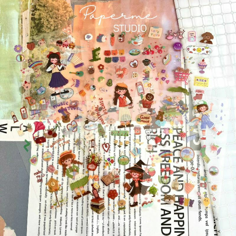 

PET STICKER - sticker cute full color kawai transparant aesthetic journal scrapbook diary book by Papermestudio