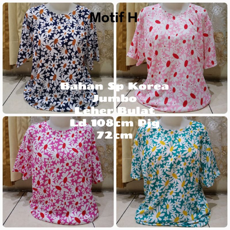 kaos motif bunga,salur jumbo