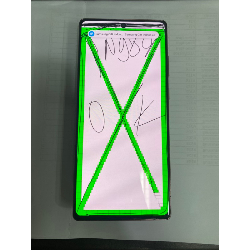 lcd samsung note 20 Sm-N980 original copotan minus shedow sedang