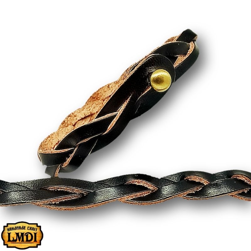 Gelang Kulit Asli Unik Simple Anyam Kulit Aksesoris Pria dan Wanita