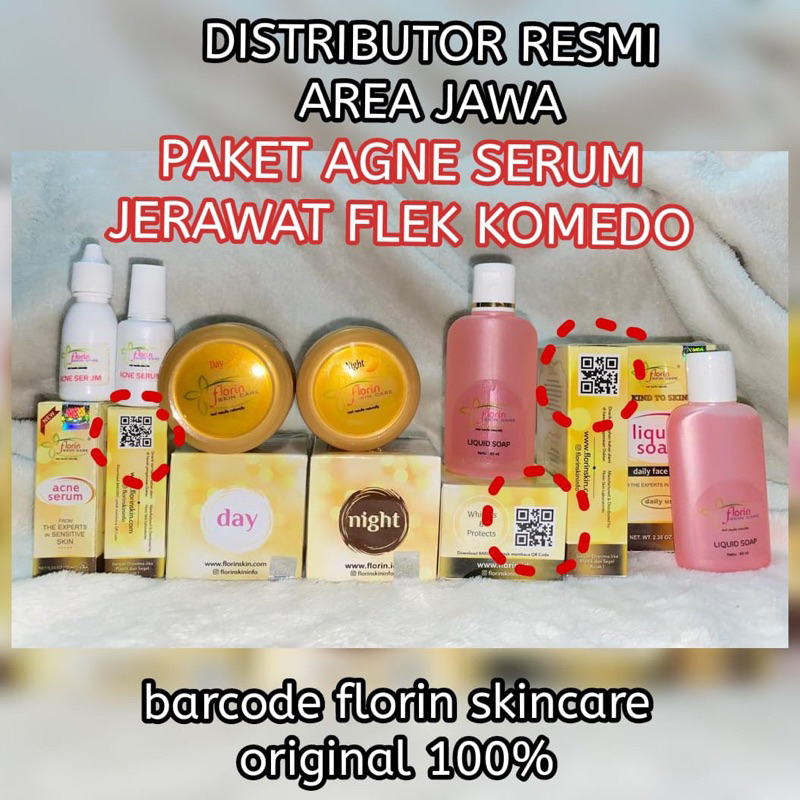 (barcode ori) paket pemula agne serum florin skincare jerawat flek komedo