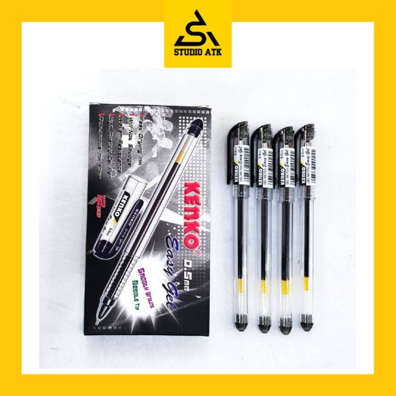

Pulpen Easy Gel Kenko Hitam | Biru (pak/12pcs)