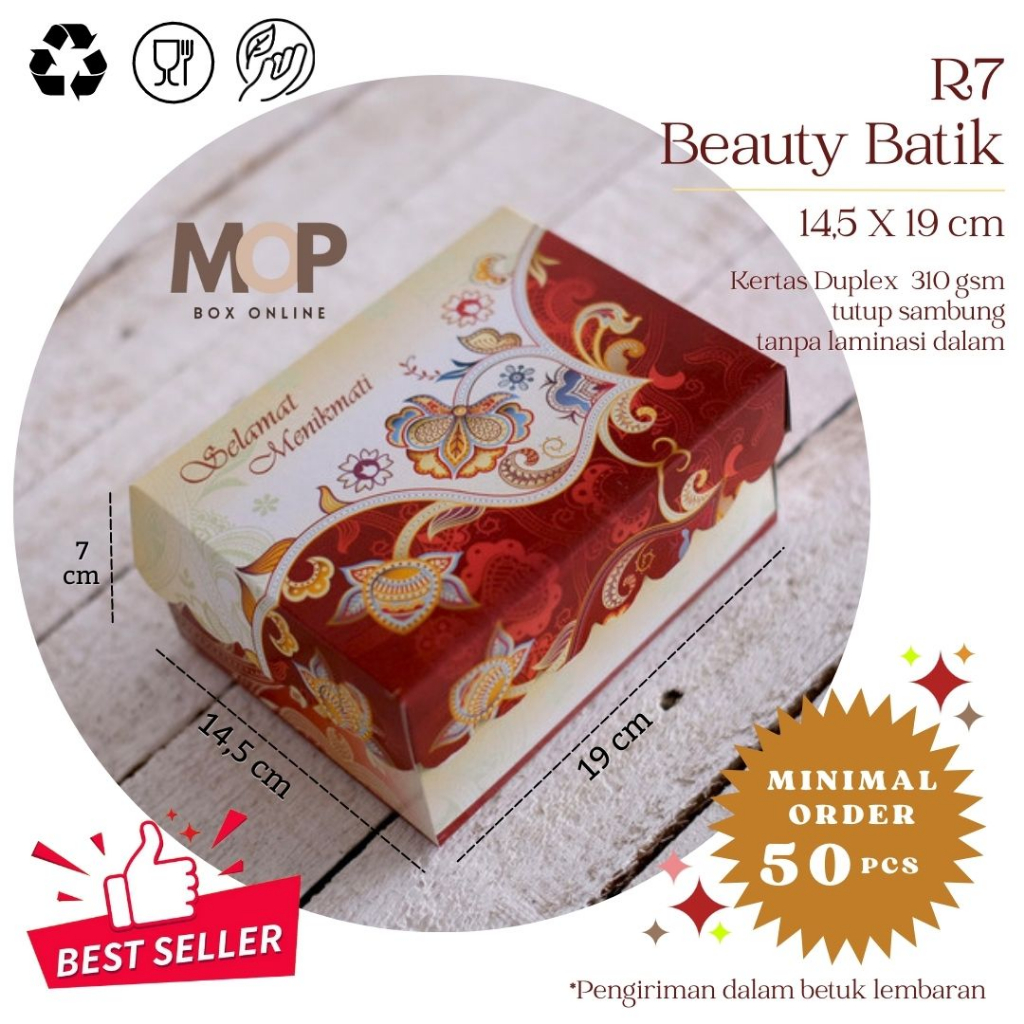 Kotak 14x19 R7 Beauty BATIK Kotak Martabak Terang Bulan 19x14 Box Nasi Katering Murah Kekinian