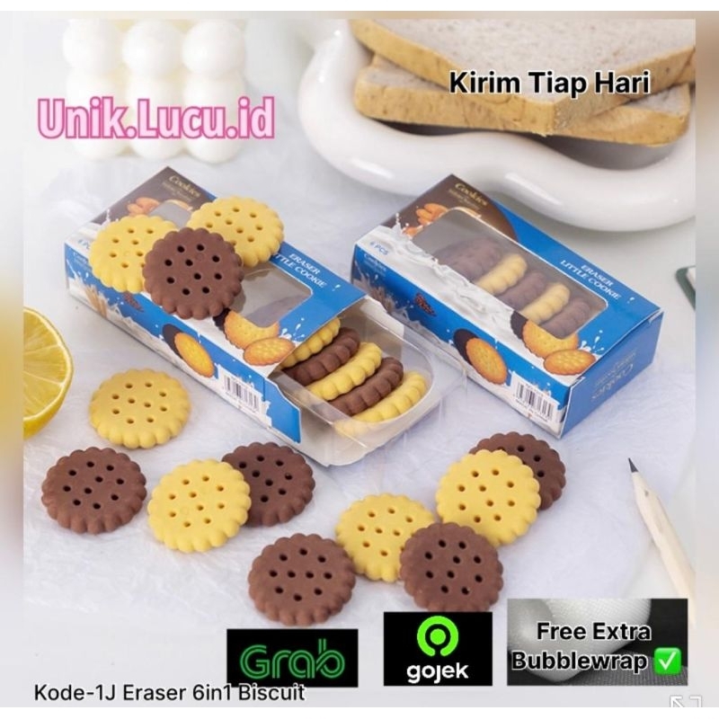 

6IN1 / PENGHAPUS PENSIL MODEL COOKIES / 1J / PENGHAPUS LUCU UNIK / ERASER SET / PERLENGKAPAN SEKOLAH