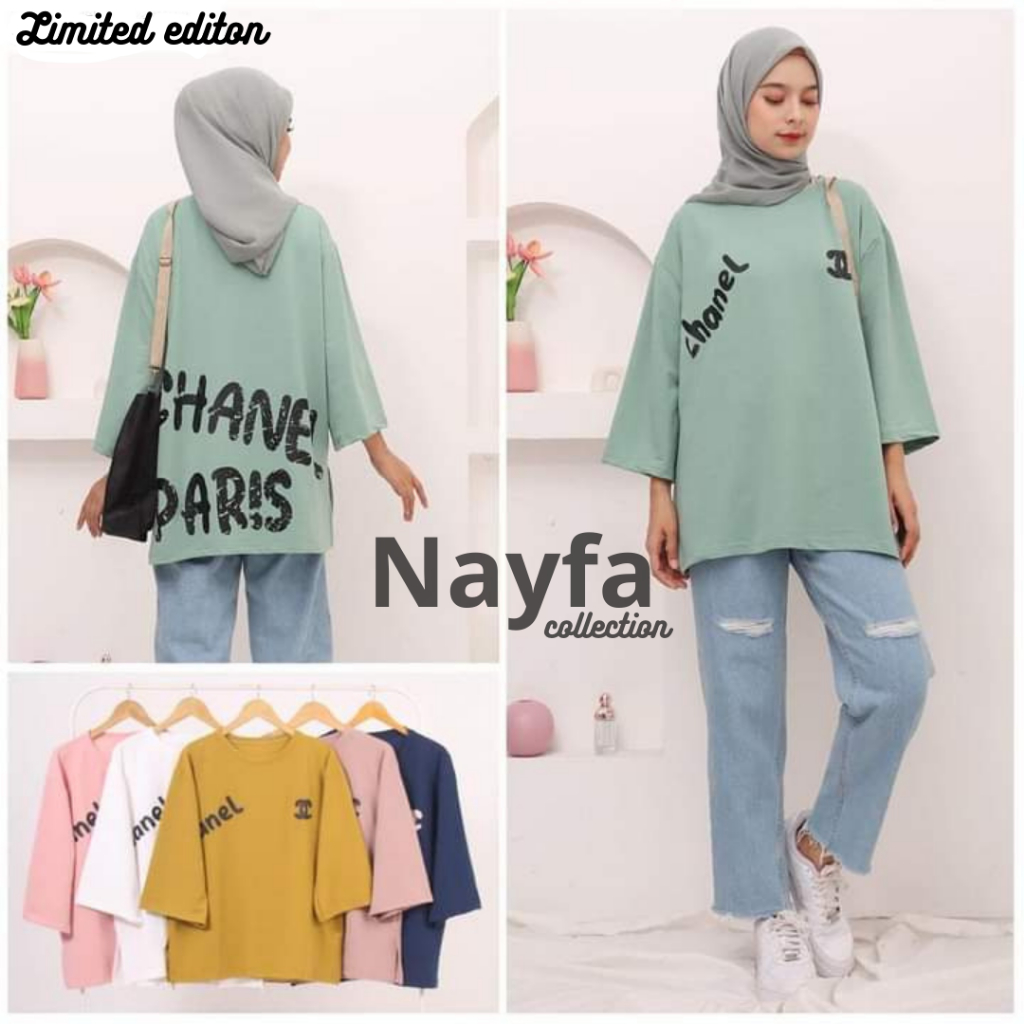 KAOS WANITA OVERSIZE / KAOS WANITA LENGAN 7/8 OVERSIZE
