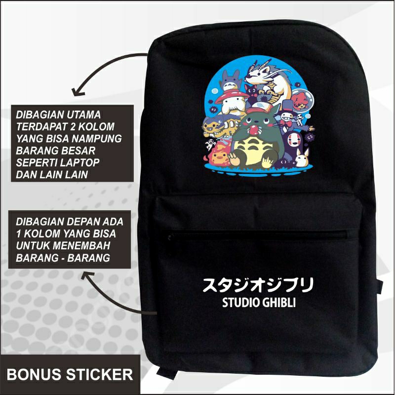 Tas Sekolah Ransel Anime Studio Ghibli Karakter Manga Jepang