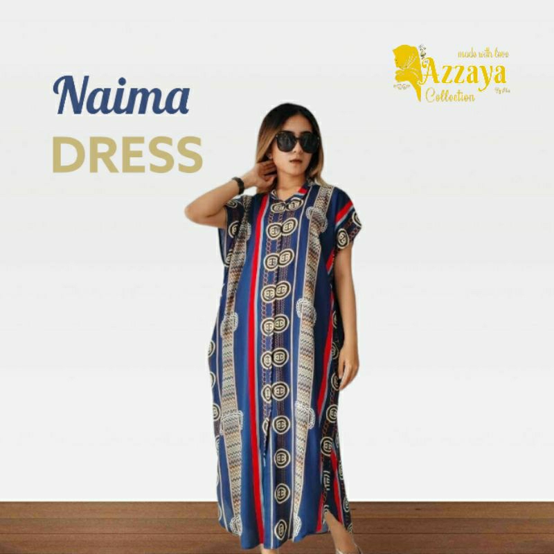 MAIZAYA - NAIMA DRESS - Homedress Jumbo Rayon Adem Busui Friendly - Daster Nagita Semata Kaki