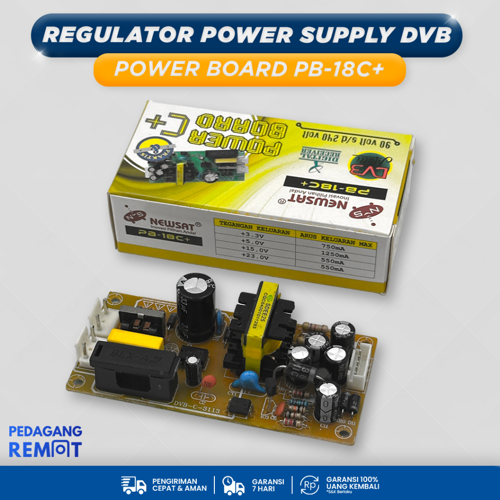 Regulator Power Supply DVB Parabola / PCB Power Board DVB Receiver PB-18C+