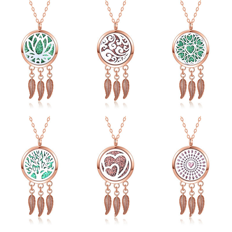 kalung diffuser Feather / aksesoris essential oil / parfum aromaterapi