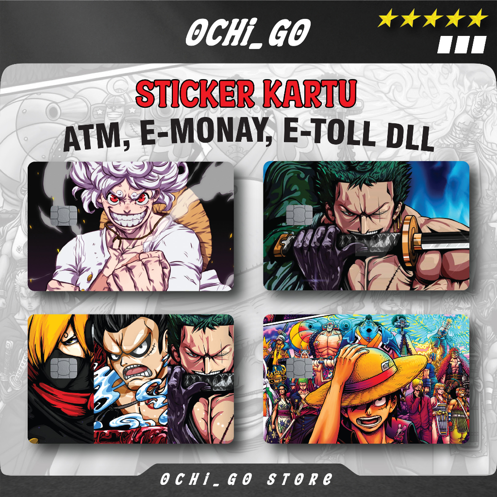 

Stiker Sticker Kartu Atm Garskin Skin Card Atm Anime One Piece Luffy | Zoro | Shanks | Stiker Kartu Atm Bca | Bri | Mandiri | Debit | Credit | E-money | Flazz HOLOGRAM
