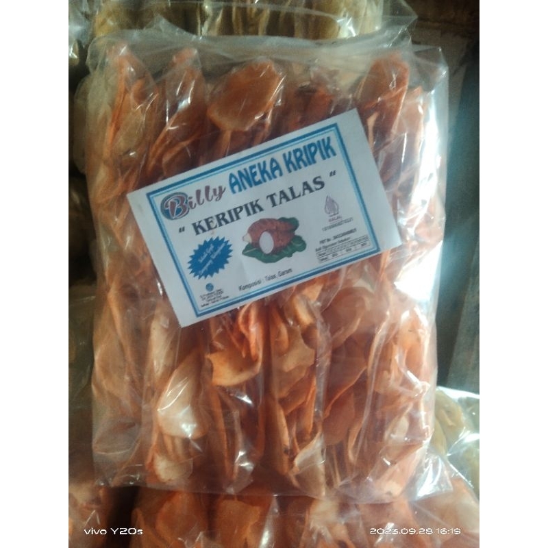 

keripik talas rasa balado kemasan mini 1 pak 10.000 isi 12pcs