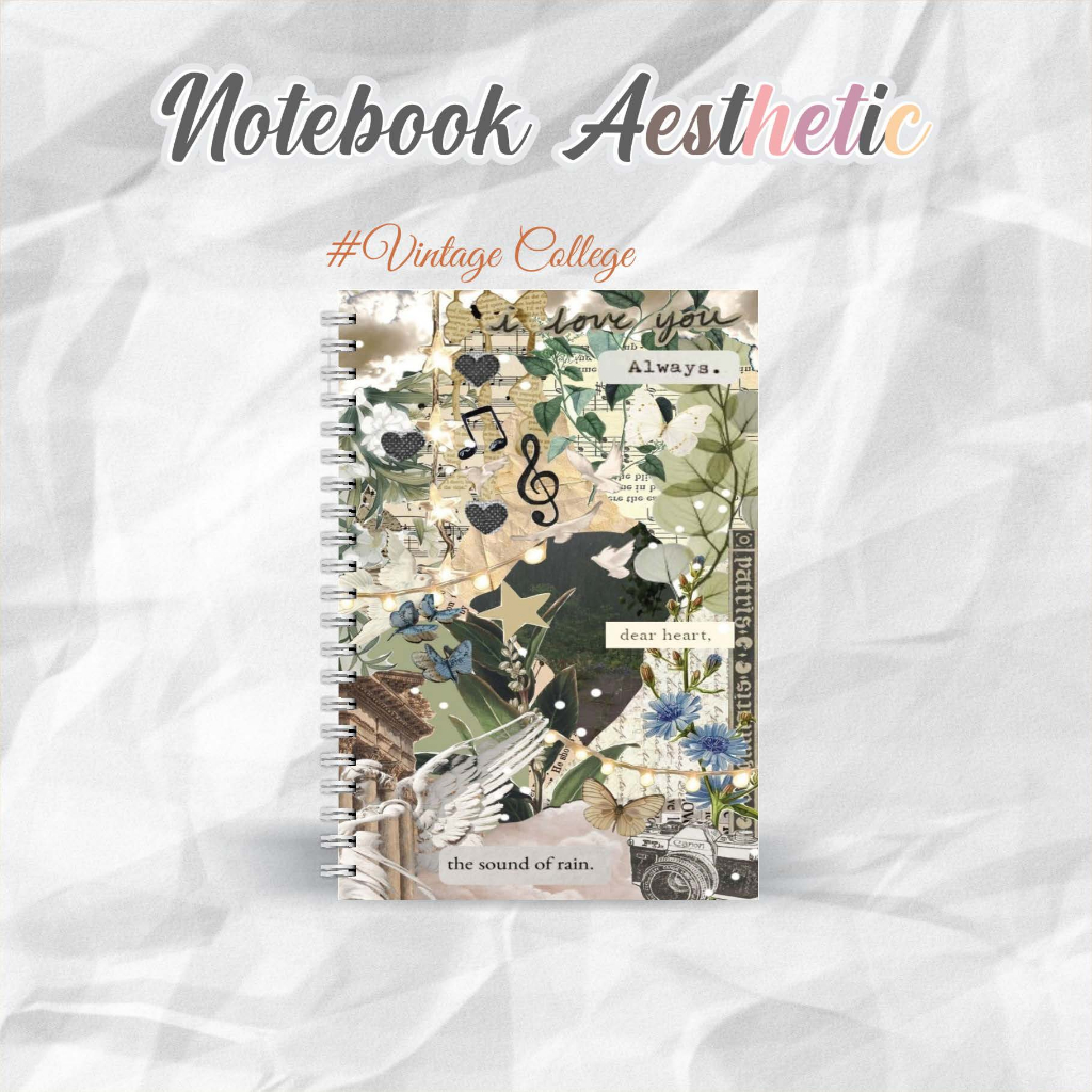 

NOTEBOOK A5 VINTAGE COLLEGE CATATAN/JURNAL BOOKPAPER GRID/KOTAK2#DOTTED/TITIK2#BLANK/POLOS