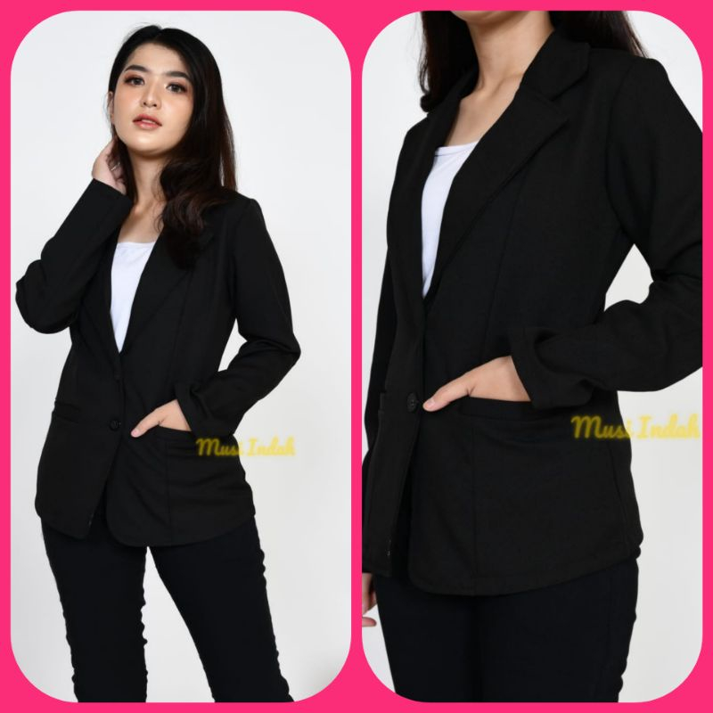 BIG SALE Blazer Wanita Korean Style Jas Wanita Bahan Premium Ukuran Jumbo Ld 120