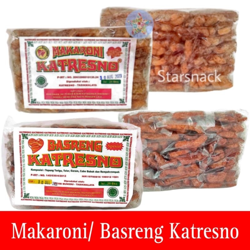 

Basreng Makaroni Katresno Rasa Asin/Pedas isi 25 pc/pak