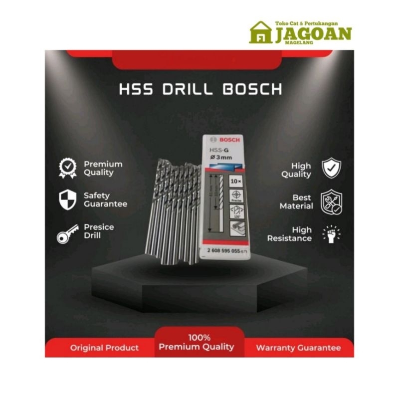 Mata bor besi BOSCH 2mm - 10mm ecer