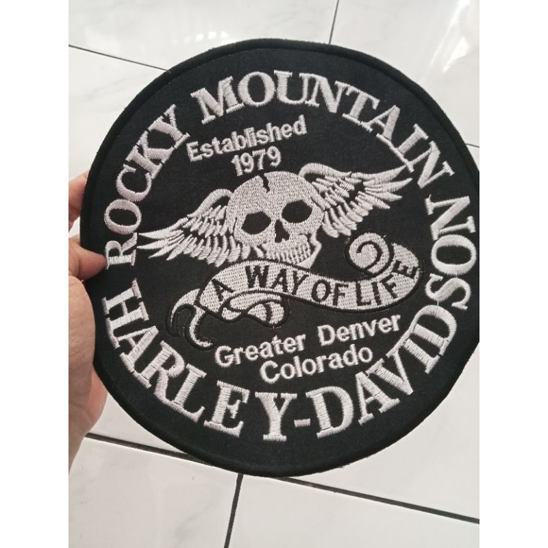 Backpatch bordir hd rocky mountain aksesoris jaket