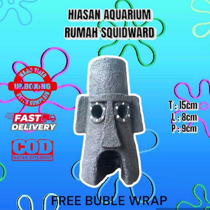 hiasan Aquarium miniatur rumah squidward