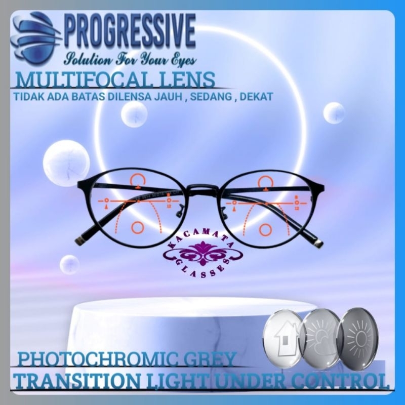 Kacamata Baca Progresif Pria/Wanita Kacamata Plus Baca dan Jalan Frame Kacamata Progressive Photocro