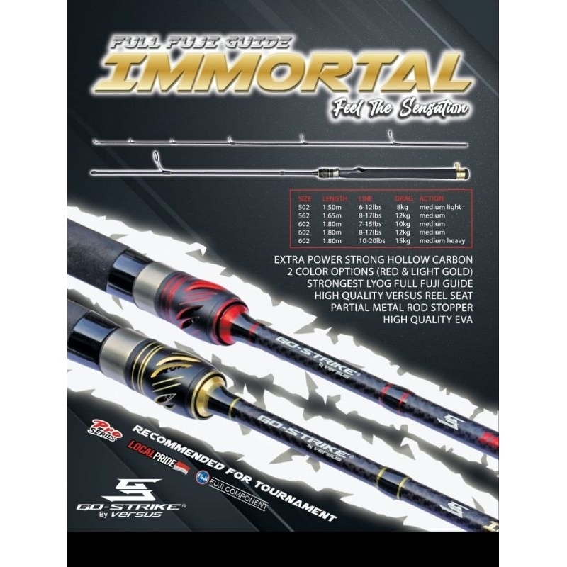 joran versus immortal panjang 150 165 180 cm solid carbon full fuji ring