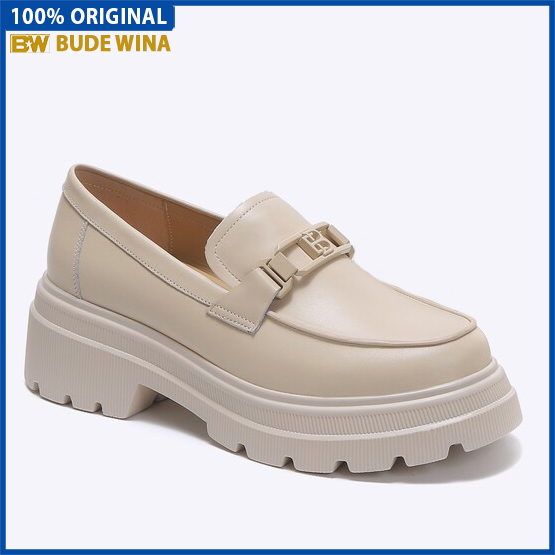 SEPATU LOAFER WANITA EVERBEST ORIGINAL LEATHER LOAFERS SLIP ON CREAM EW21