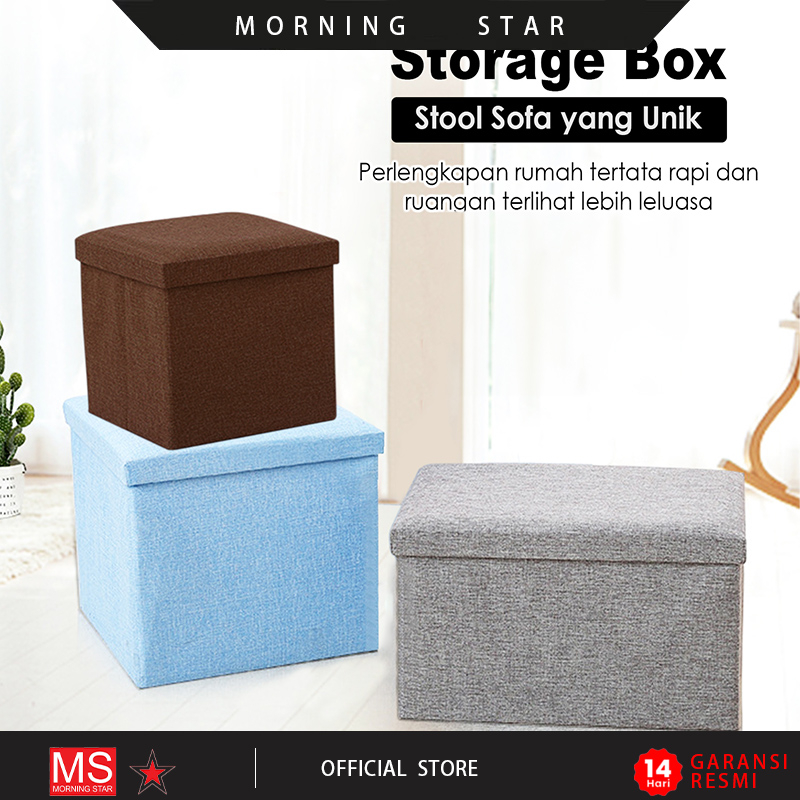 Storage Box Lipat / Box Storage Organizer / Tempat Penyimpanan Serbaguna / Stool Keranjang Lipat