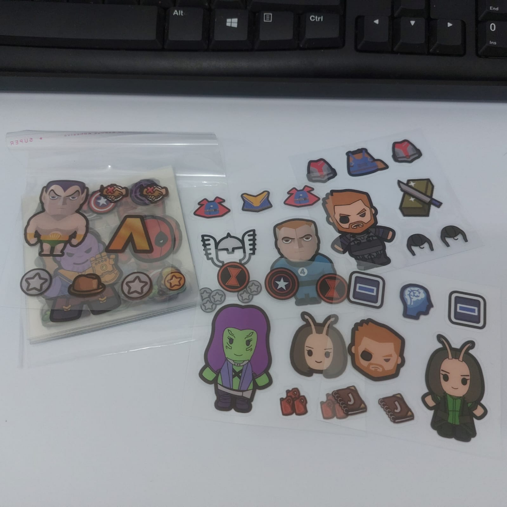 

STICKER SET SUPERHERO MARVL LEMBARAN ISI 20LEMBAR COCOK UTK FREEBIES DIARY JOURNALING RANDOM