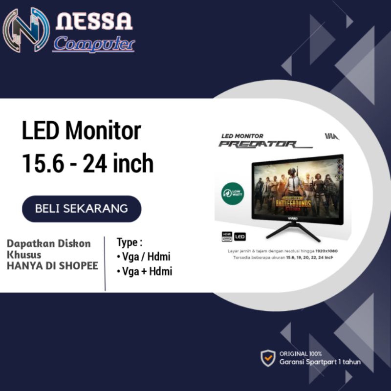 LED Monitor Komputer 15,6 - 24 inch