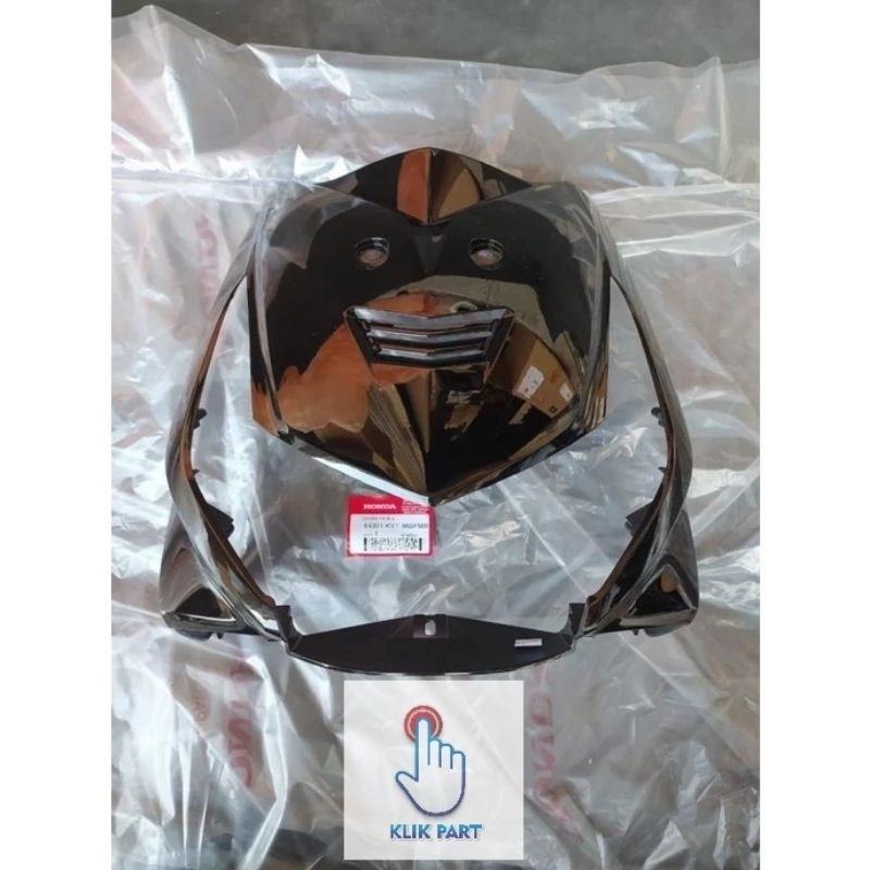 64301-KVY-960FMB COVER FRONT cover tameng depan beat karbu hitam original