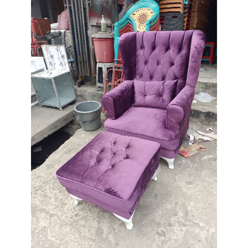 sofa kursi bangku model dudukan 1 raja minimlais bahan bludru bisa pesan warna. kaki model minimlais
