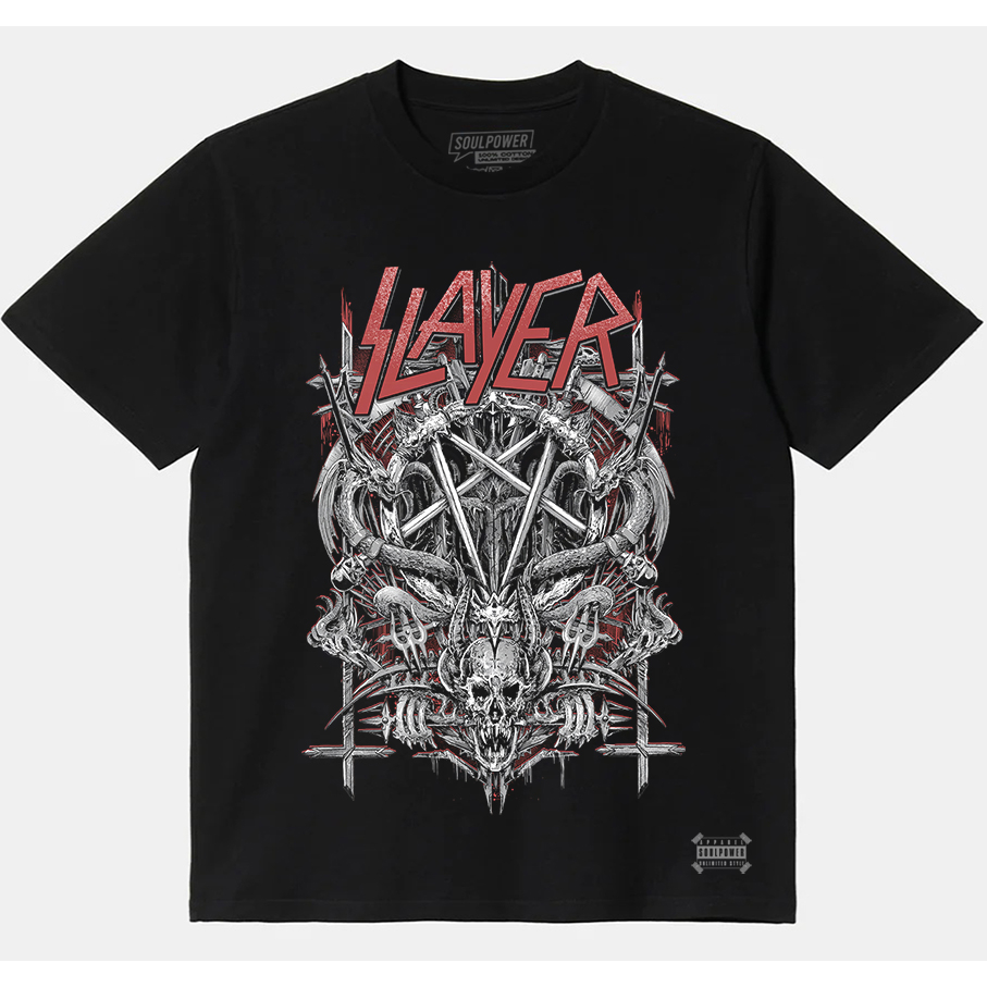 SOULPOWERSTYLE Kaos Distro Musik Band Metal Murah Slayer Angel Of Death