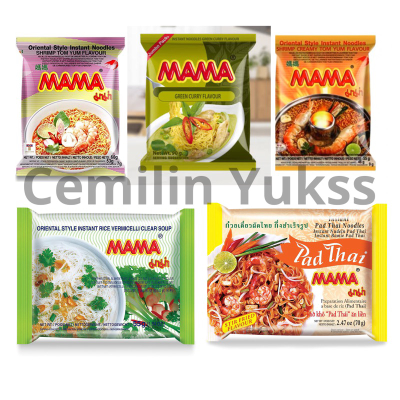 

Mama Shrimp Creamy Tomyam Flavour instant Noodles Thailand Green Curry Flavour