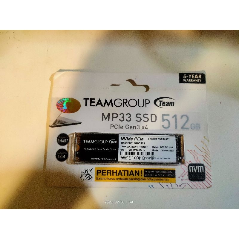 SSD Nvme TeamGroup Mp33 512gb