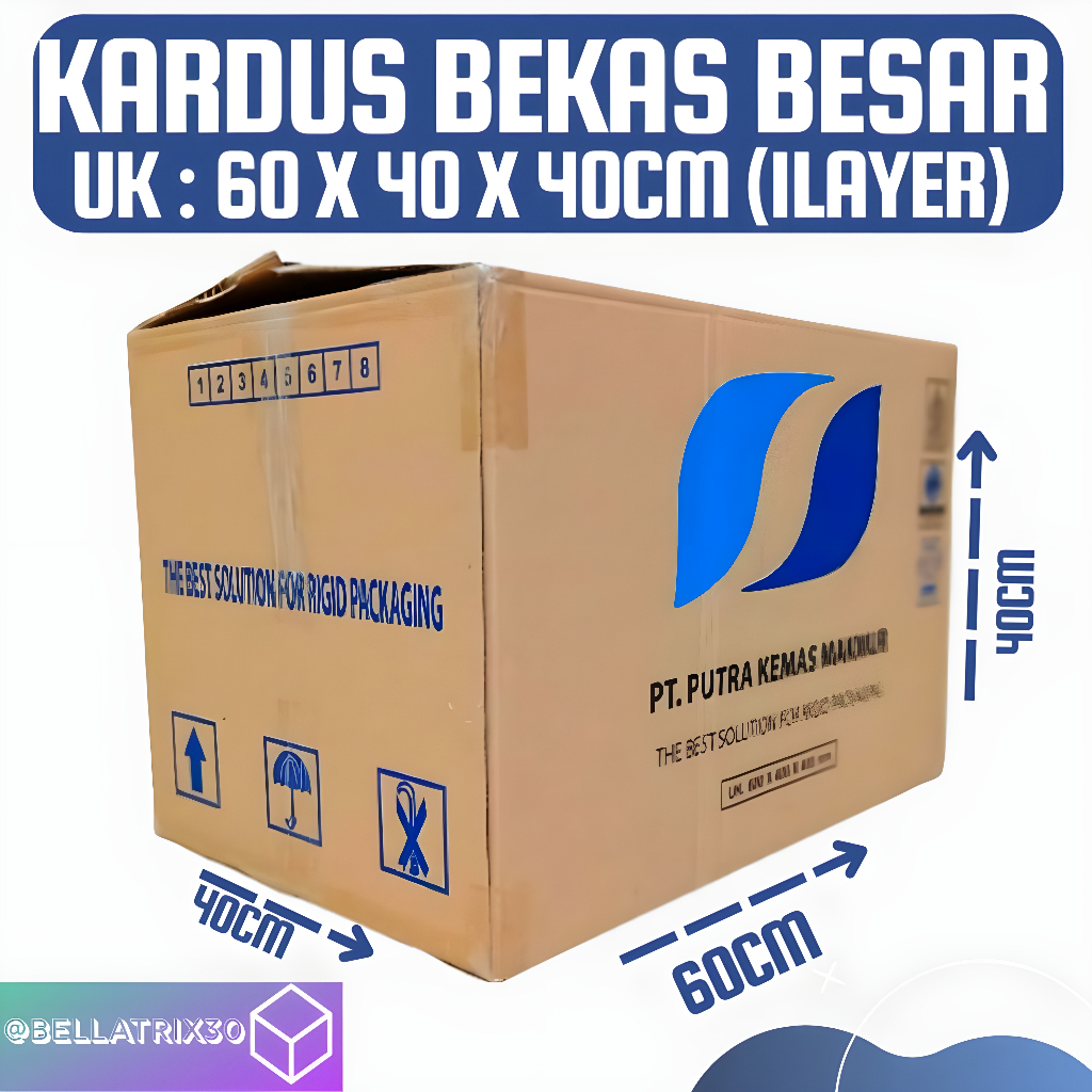 

Kardus Besar Bekas Box Penyimpanan Pindahan Ukuran 60x40x40cm