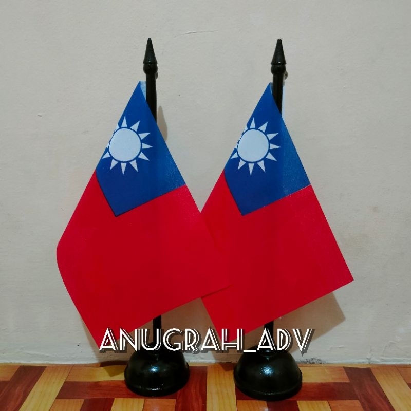 

tiang kayu bendera meja TAIWAN