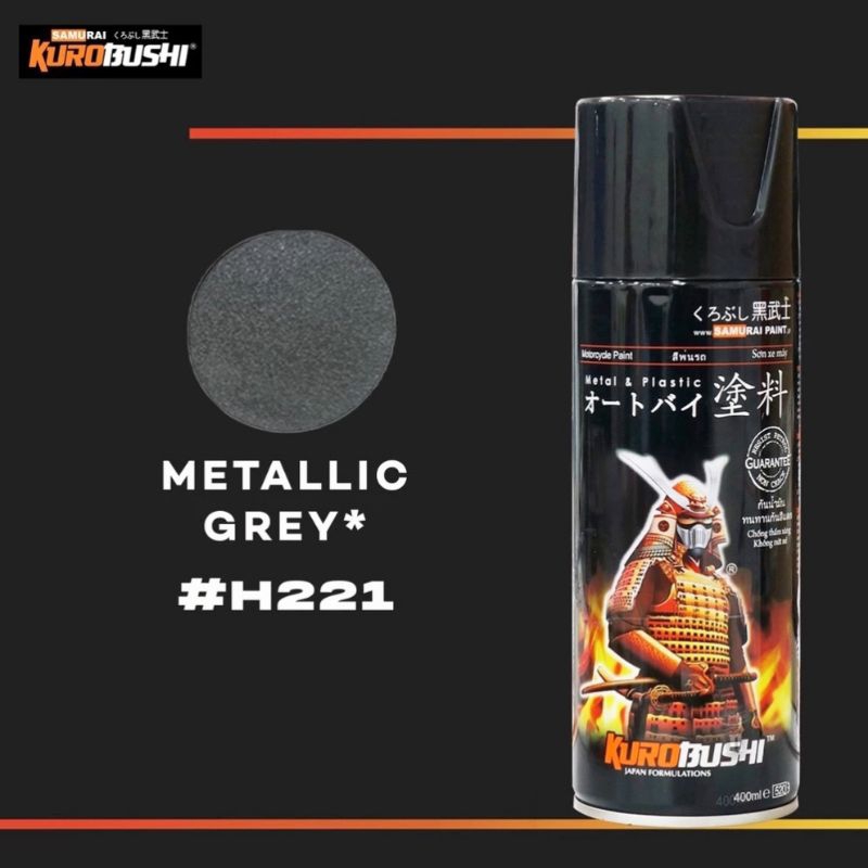 SAMURAI PAINT H221 METALLIC GREY CAT SEMPROT SPRAY WARNA ABU METALIK HONDA tahan bensin