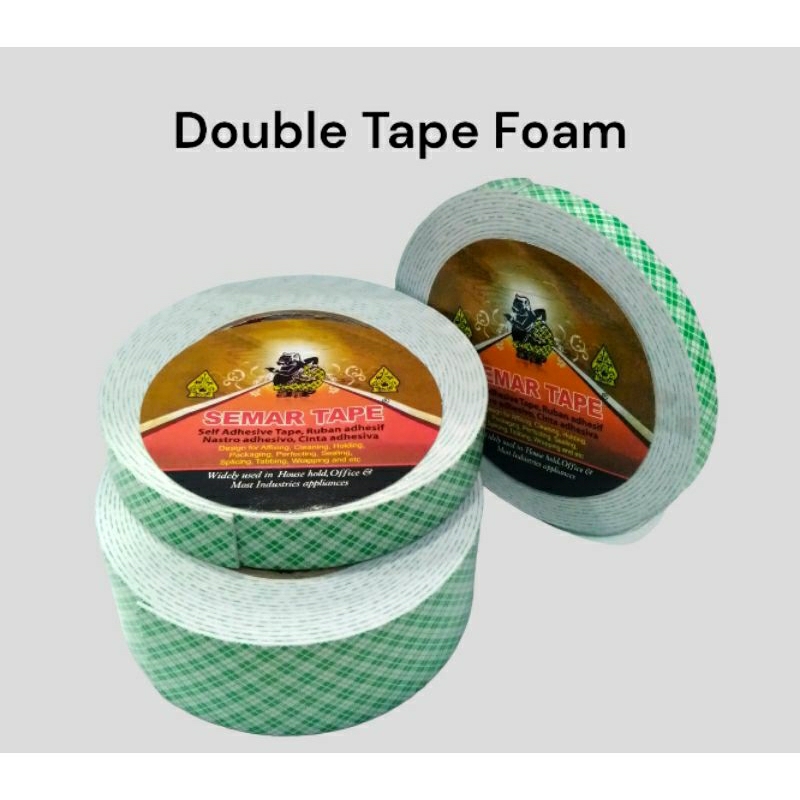 Double Tape Foam/Solasi Bolak-Balik Busa Putih SEMAR TAPE