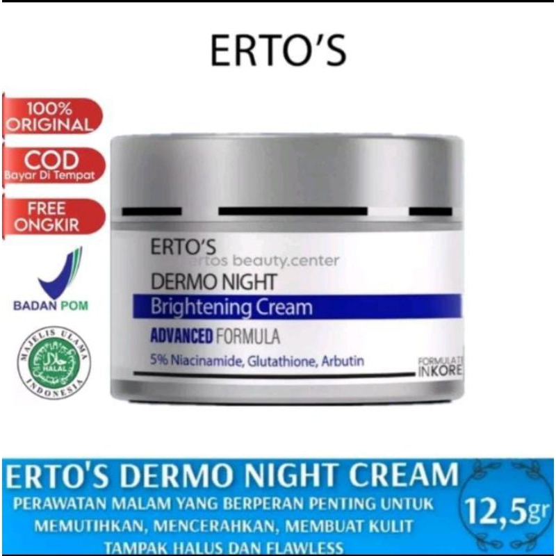 ERTOS DERMO NIGHT CREAM PENGHILANG FLEK HITAM BPOM
