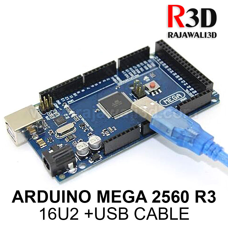 Arduino Mega 2560 R3 16u2 Ori Grade Clone White Logo + USB Cable