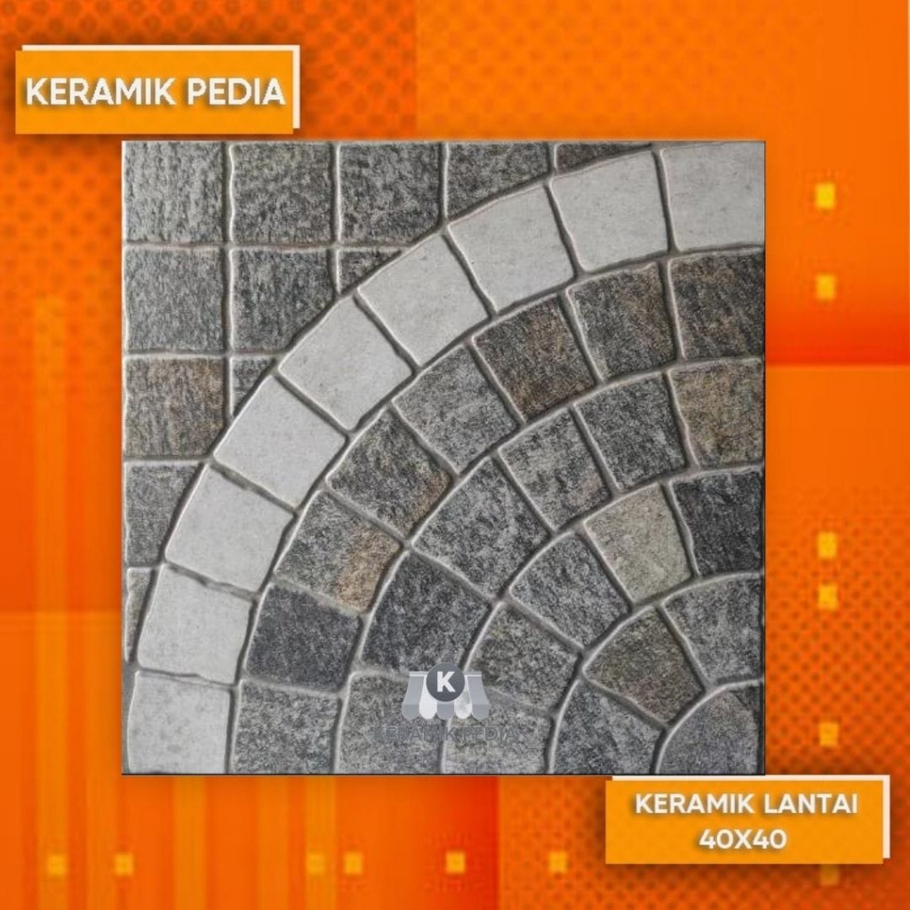 Keramik Kasar Teras Garasi Monarch Grey 40x40