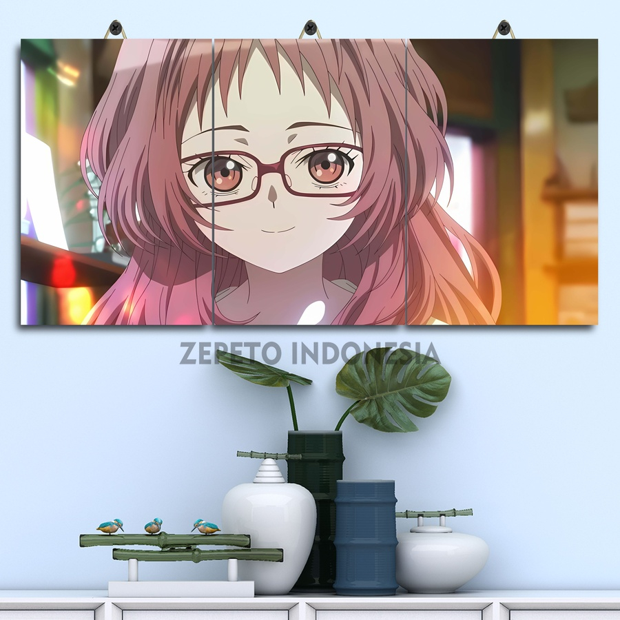 Hiasan Kamar Karakter Anime Waifu The Girl I Like Forgot Her Glasses Mie Ai 60X30 Multipanel / Zepet