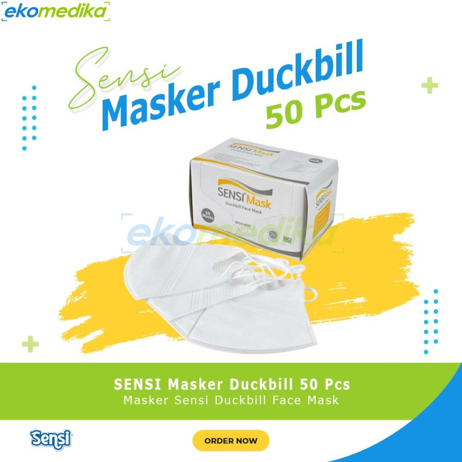 Masker SENSI DUCKBILL ISI 50 PCS MASKER DUCKBILL SENSI / SENSI Duckbill Face Mask 50pcs
