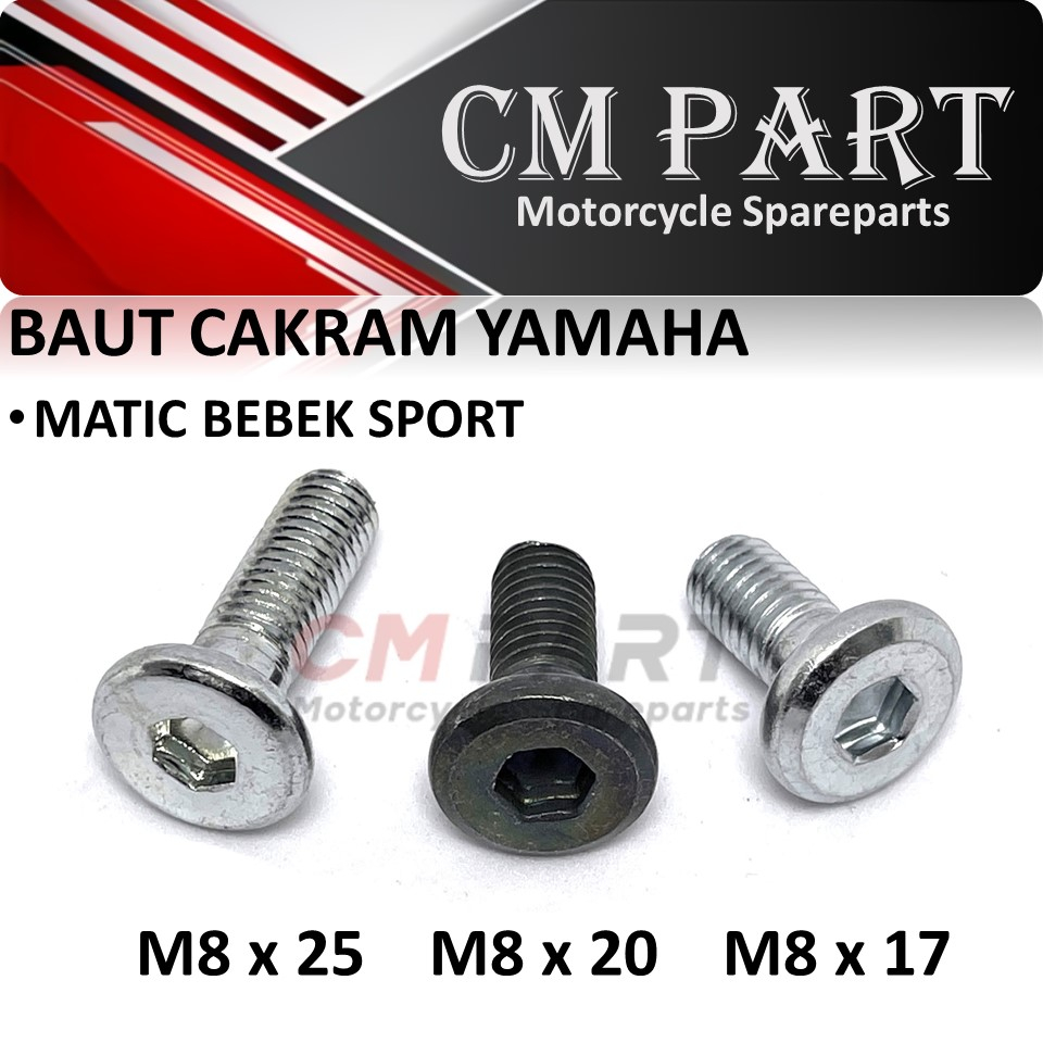 Baut-Baud Disc Piringan Cakram Jupiter Z MX Mio Sporty Smile Soul GT Z J M3 Force 1 F1ZR Vega R New 