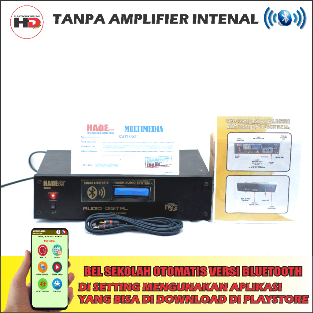 BEL SEKOLAH OTOMATIS SETING HP TANPA AMPLIFIER INTERNAL