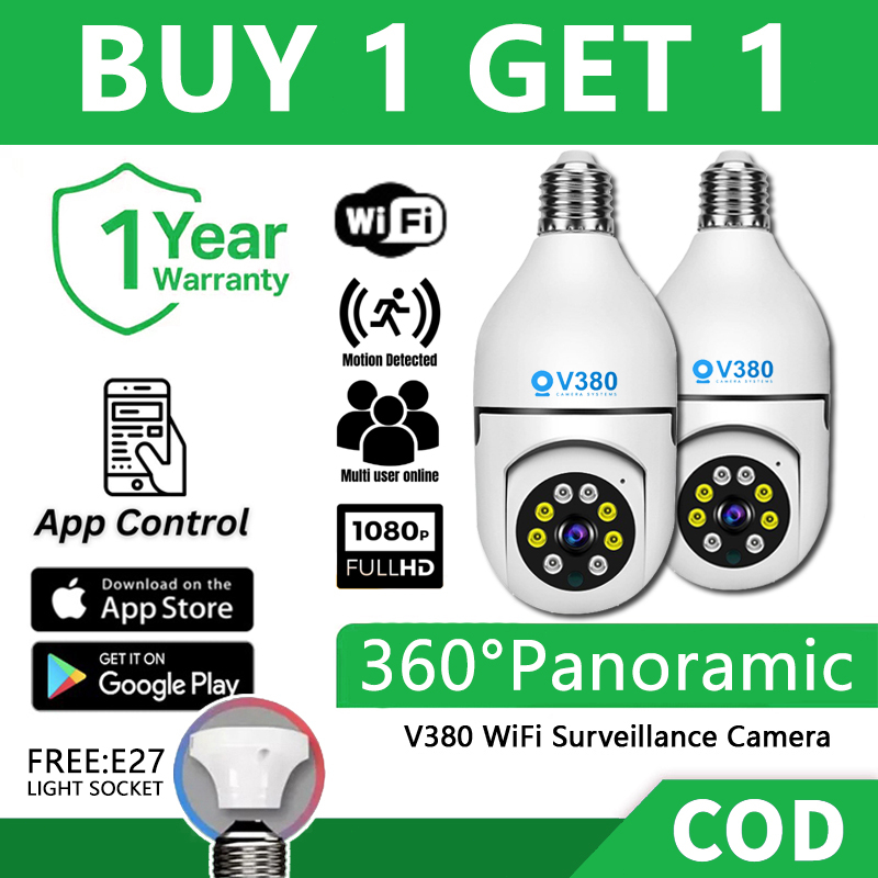 CCTV Lampu bohlam V380 Pro Kamera HD 1080P 8MP WiFi IP Camera CCTV outdoor indoor wireless murah IP 
