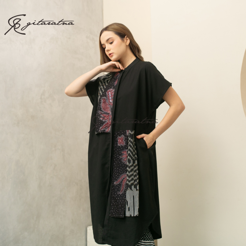 GITARATNA Widuri Tunik Batik Tenun Atasan Kerja