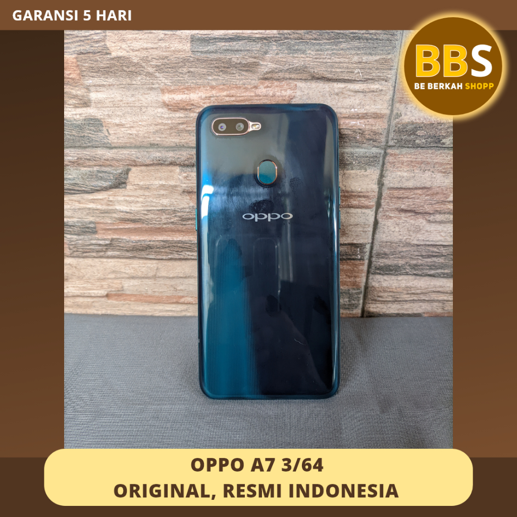 Hp Second Oppo A7 3/64, Original, Resmi Indonesia, Bekas